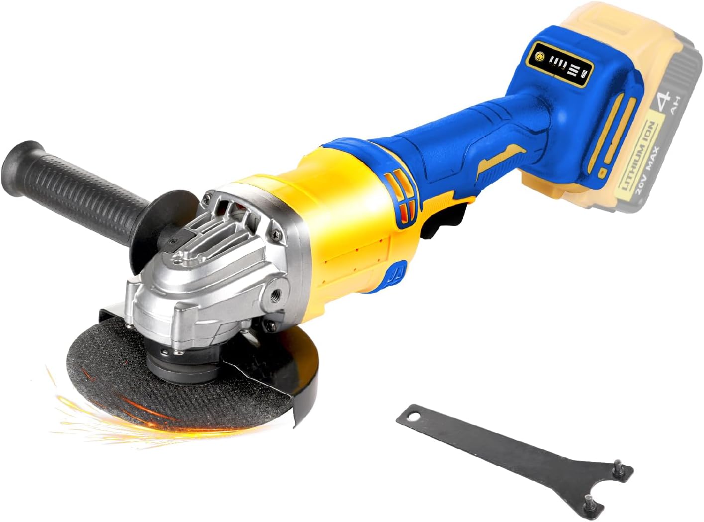 Cordless Angle Grinder Compatible with Dewalt 20V Max Battery(NO Battery) Brushless 4-1/2 Angle Grinder for Cutting. Griding. Polishing(10000RPM) (NO Wheels)