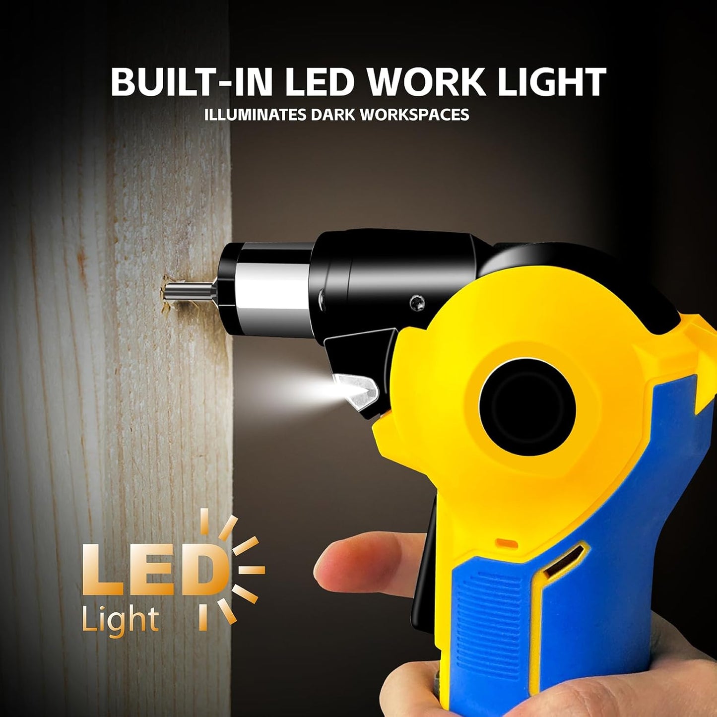 Palm Nailer Compatible with Dewalt 20V MAX Battery(NO Battery) Auto Hammer with Magnetic Collet Brushless 14000 RPM.0-90°Adjustable.Power Framing Nailer for Joist Hangers.Tight Spaces