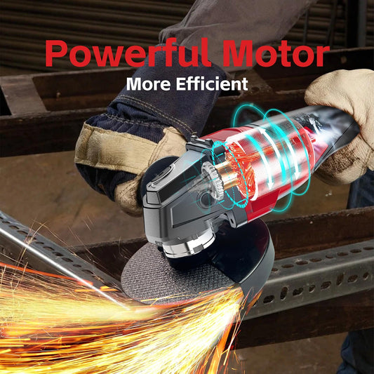 Cordless Angle Grinder Compatible with Milwaukee M18 18V Battery(NO Battery) Battery Powered Angle Grinder.4-1/2 Angle Grinder (No Wheels)(Red)