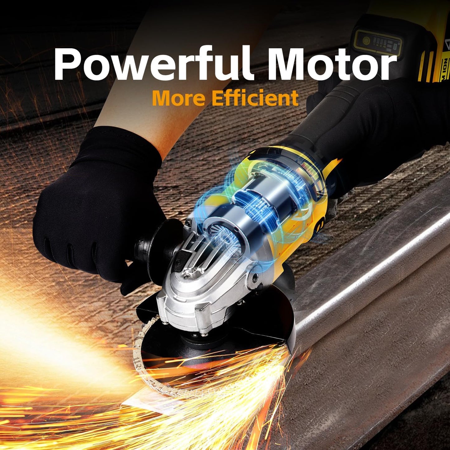 Angle Grinder Compatible with Dewalt 20V Max Battery(NO Battery) Cordless Angle Grinder.4-1/2 Blades Brushless Grinder for Cutting. Griding. Polishing(10000RPM) Battery Powered Angle Grinder