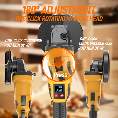 Cordless Angle Grinder Compatible with Dewalt 20V Max Battery(NO Battery) Brushless 5" Angle Grinder for Cutting, Griding, Polishing(9300RPM)