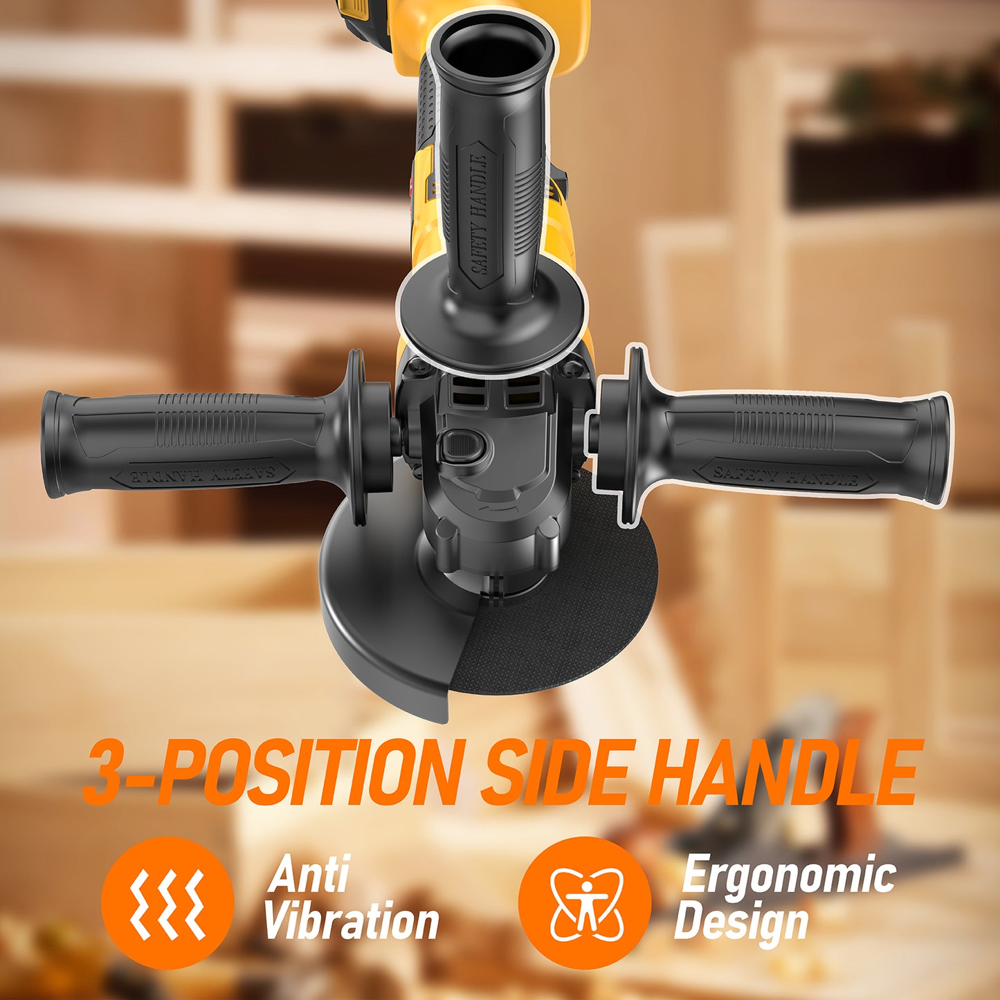 Cordless Angle Grinder Compatible with Dewalt 20V Max Battery(NO Battery) Brushless 5" Angle Grinder for Cutting, Griding, Polishing(9300RPM)