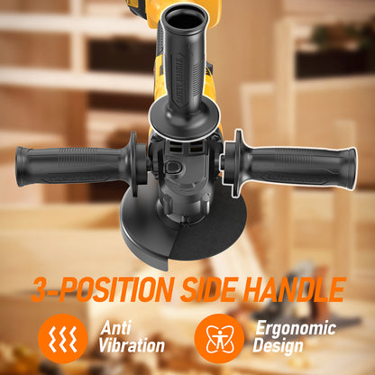 Cordless Angle Grinder Compatible with Dewalt 20V Max Battery(NO Battery) Brushless 5" Angle Grinder for Cutting, Griding, Polishing(9300RPM)