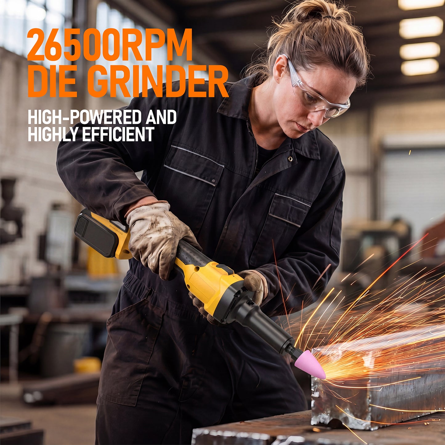Cordless Die Grinder Compatible with Dewalt 20V Battery(No Battery) Brushless Die Grinder Up to 26500RPM, 1/4" Precision Collet, 6 Speed Power Grinder for Metal Wood Plastic Grind
