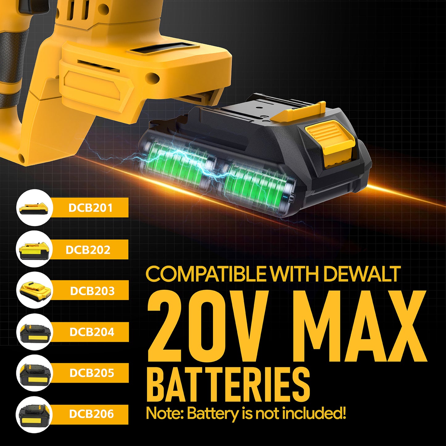 SDS Cordless Rotary Hammer Drill Compatible with Dewalt 20V Battery(NO Battery) Brushless Motor, Safety Clutch, 4 Functions with 5 Drills and Carrying Bag for Concrete/Masonry/Wood/Metal