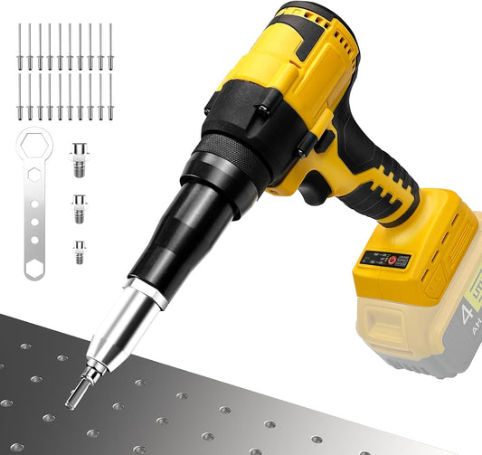 Rivet Gun Compatible with Dewalt 20V Max Battery(No Battery) Cordless Rivet Gun. Brushless Pop Rivet Gun Tool for Aluminum Nails 1/8. 5/32. 3/16(Not for Stainless Nails)