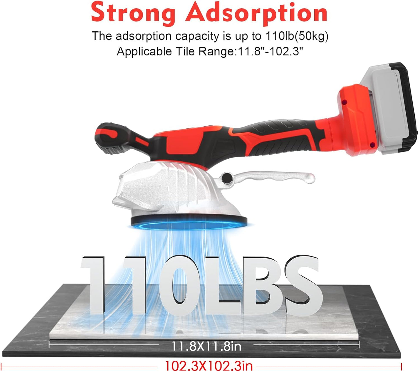 Tile Vibration Leveling Machine Compatible with Milwaukee 18V Battery(No Battery) Tile Vibration Tool with 8 Level.Digital Display.Suction Cup & & Lock Design for Floor/Tile/Wall