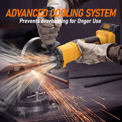 Cordless Angle Grinder Compatible with Dewalt 20V Max Battery(NO Battery) Brushless 5" Angle Grinder for Cutting, Griding, Polishing(9300RPM)