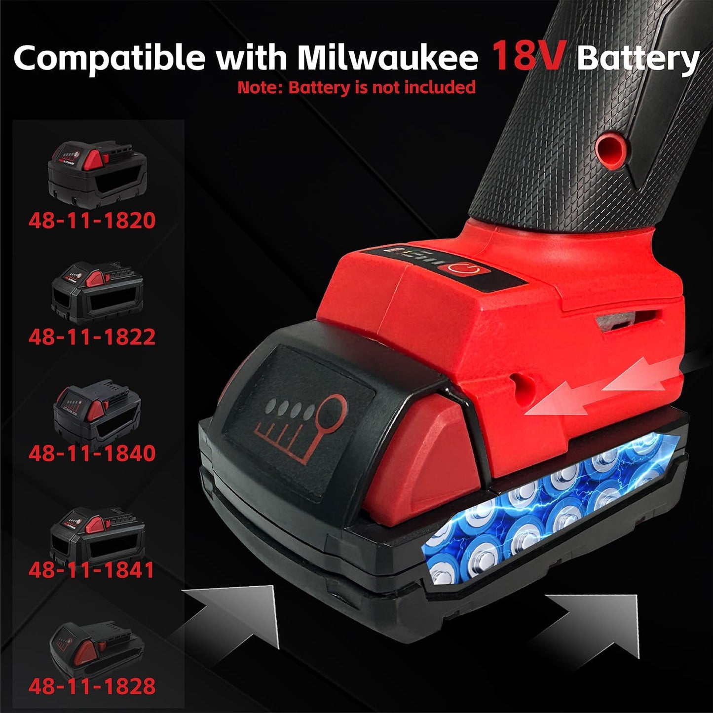 Cordless Angle Grinder Compatible with Milwaukee M18 18V Battery(NO Battery) Battery Powered Angle Grinder.4-1/2 Angle Grinder (No Wheels)(Red)