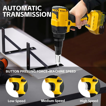 Rivet Gun Compatible with Dewalt 20V Max Battery(No Battery) Cordless Rivet Gun. Brushless Pop Rivet Gun Tool for Aluminum Nails 1/8. 5/32. 3/16(Not for Stainless Nails)