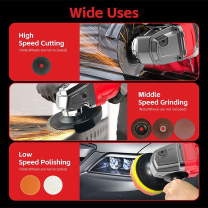Cordless Angle Grinder Compatible with Milwaukee M18 18V Battery(NO Battery) Battery Powered Angle Grinder.4-1/2 Angle Grinder (No Wheels)(Red)