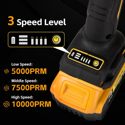Angle Grinder Compatible with Dewalt 20V Max Battery(NO Battery) Cordless Angle Grinder.4-1/2 Blades Brushless Grinder for Cutting. Griding. Polishing(10000RPM) Battery Powered Angle Grinder