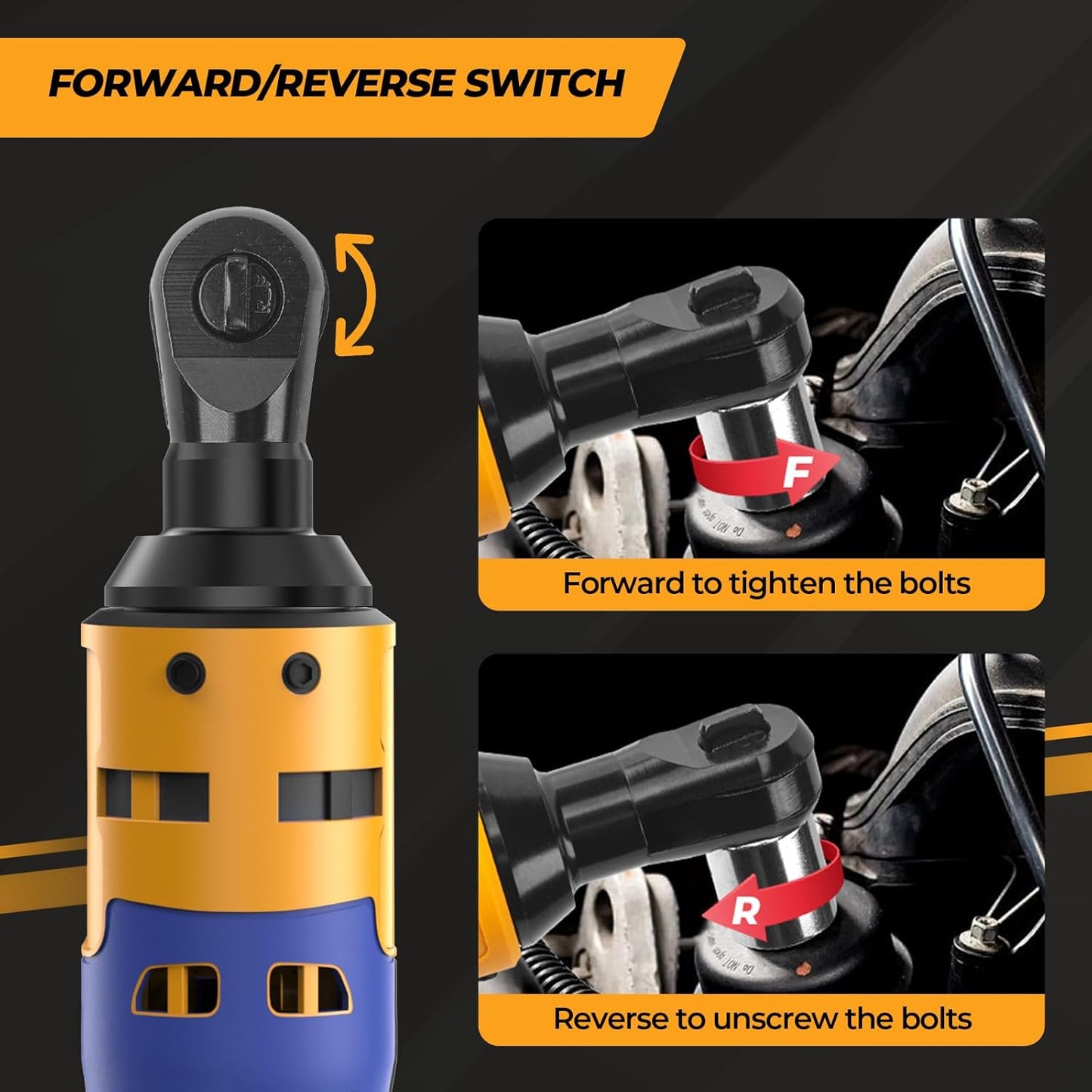 Ratchet Wrench Compatible With Dewalt 20V MAX Battery(No Battery) 3/8 Cordless Ratchet Wrench with 7CS Sockets.1/4 Adapter.3 Extension Bar