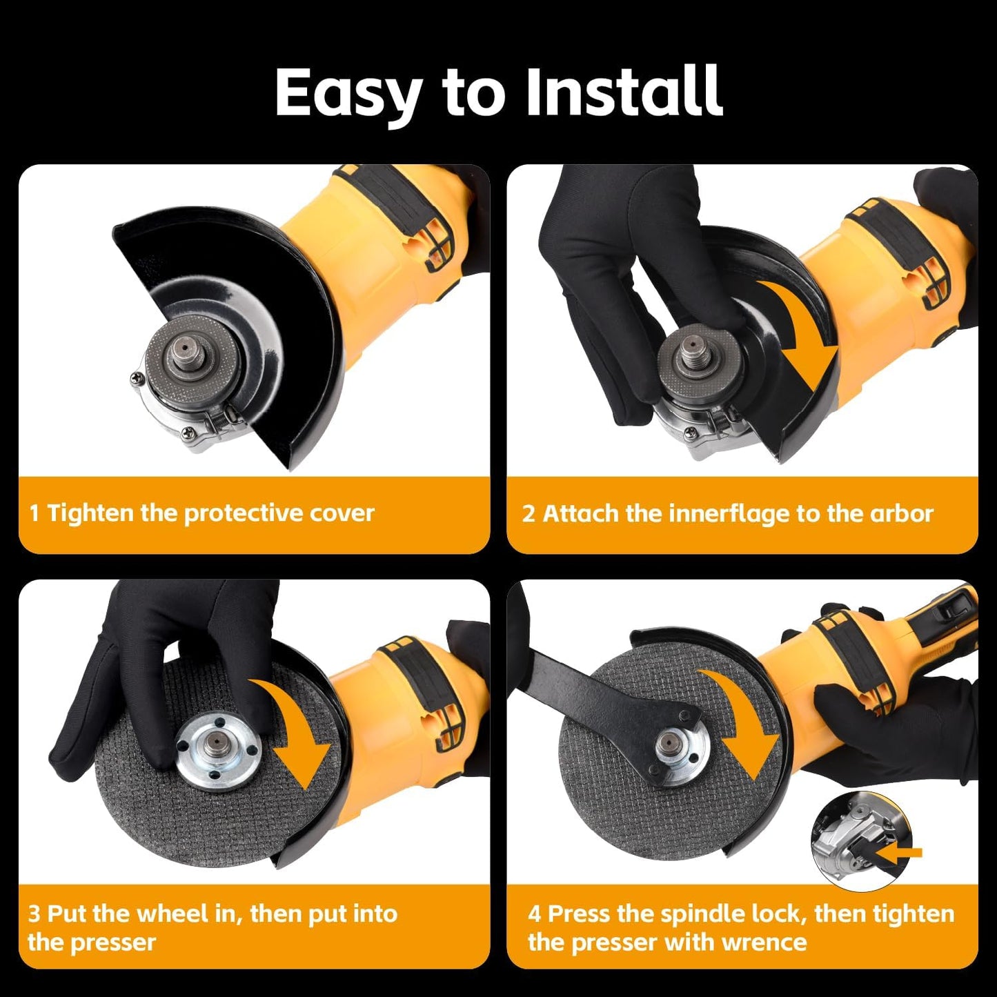 Angle Grinder Compatible with Dewalt 20V Max Battery(NO Battery) Cordless Angle Grinder.4-1/2 Blades Brushless Grinder for Cutting. Griding. Polishing(10000RPM) Battery Powered Angle Grinder