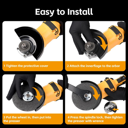 Angle Grinder Compatible with Dewalt 20V Max Battery(NO Battery) Cordless Angle Grinder.4-1/2 Blades Brushless Grinder for Cutting. Griding. Polishing(10000RPM) Battery Powered Angle Grinder