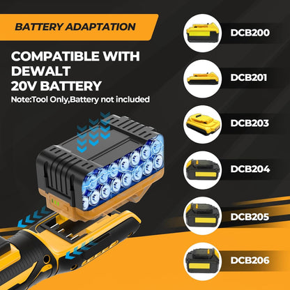 3/8 Extended Cordless Ratchet Wrench Compatible with Dewalt 20V MAX Batteries(No Battery) 60Ft-Lbs Electric Power Ratchet Wrench.Built-in LED Light. Extended 6-inch Long Neck
