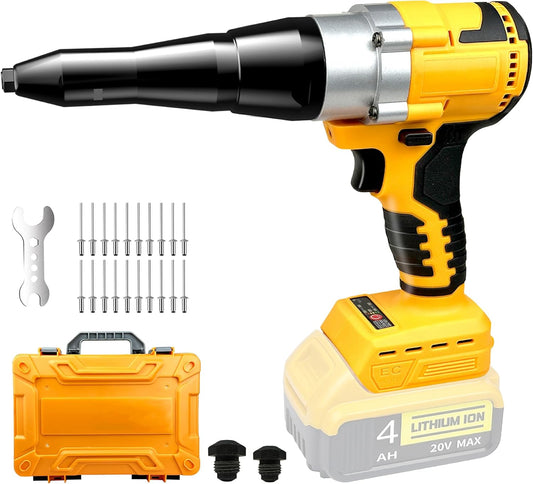 Cordless Rivet Gun Compatible with Dewalt 20V Max Battery(No Battery) Electric Rivet Gun, Brushless Pop Rivet Gun Tool for Rivets 1/8", 5/32", 3/16"