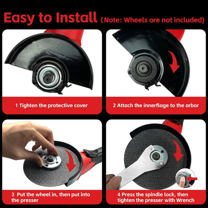 Cordless Angle Grinder Compatible with Milwaukee M18 18V Battery(NO Battery) Battery Powered Angle Grinder.4-1/2 Angle Grinder (No Wheels)(Red)