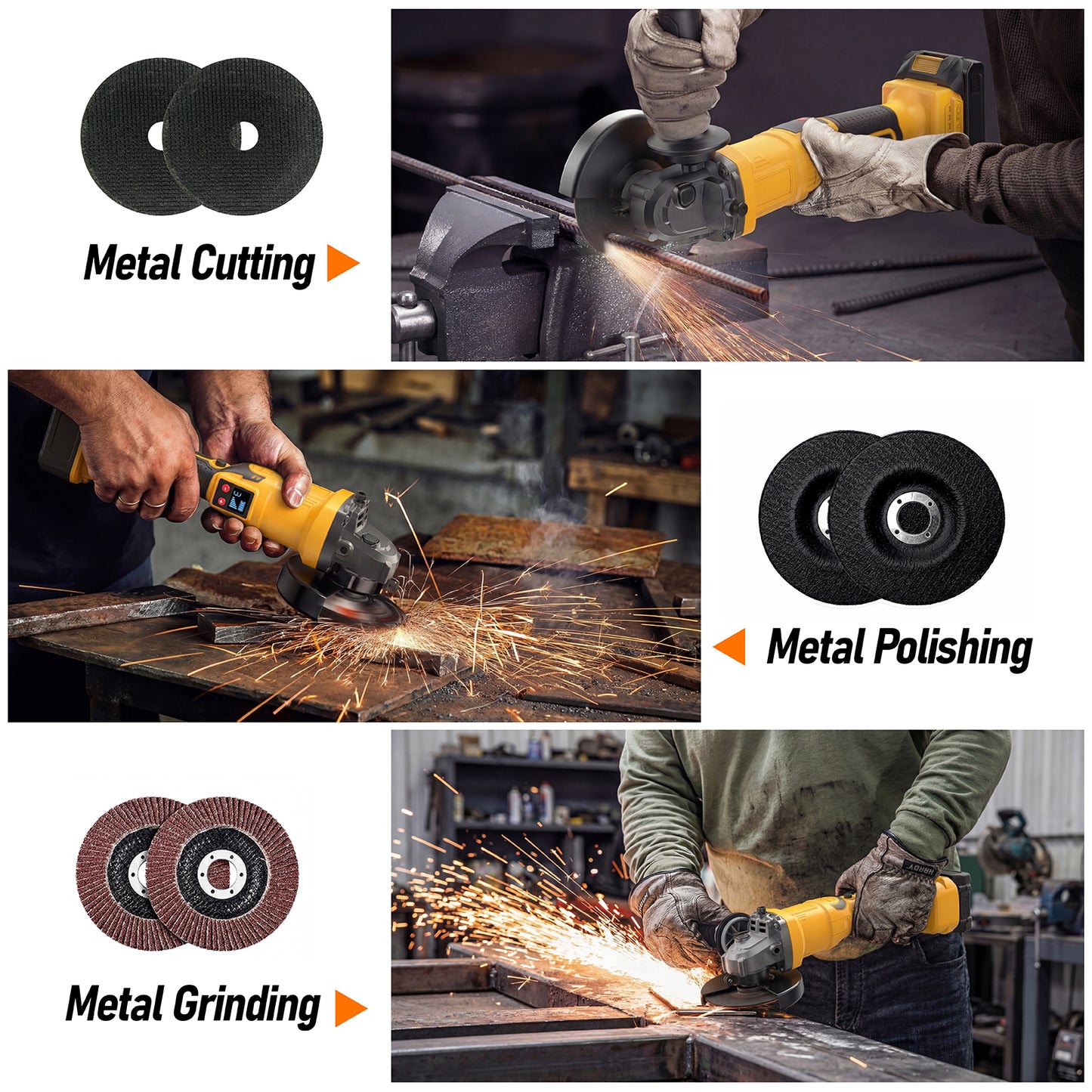 Cordless Angle Grinder Compatible with Dewalt 20V Max Battery(NO Battery) Brushless 5" Angle Grinder for Cutting, Griding, Polishing(9300RPM)