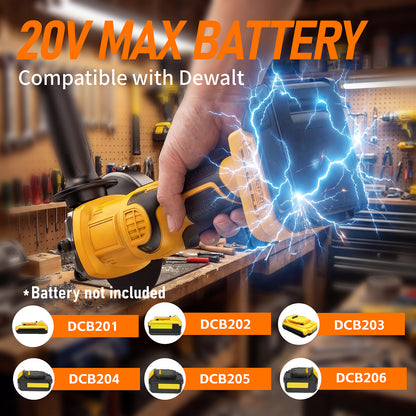 Cordless Angle Grinder Compatible with Dewalt 20V Max Battery(NO Battery) Brushless 5" Angle Grinder for Cutting, Griding, Polishing(9300RPM)