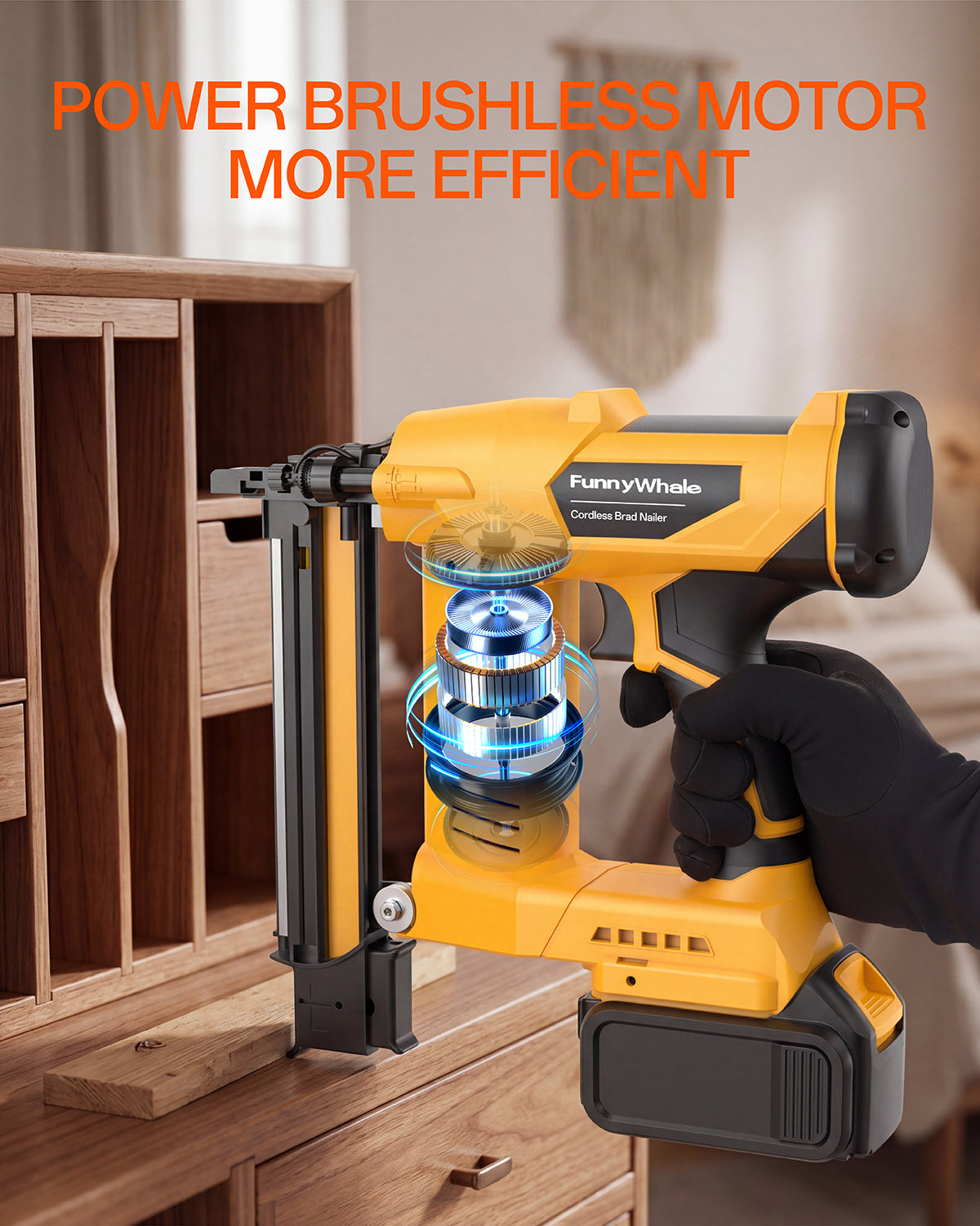 3-in-1 Cordless Brad Nailer Compatible with Dewalt 20V Battery(No Battery) 16GA & 18 GA Finish Nailer, Brad Nailer, and Narrow Crown Staple Gun with Adjustable Depth,Tool-Free Jam Release