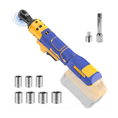 Ratchet Wrench Compatible With Dewalt 20V MAX Battery(No Battery) 3/8 Cordless Ratchet Wrench with 7CS Sockets.1/4 Adapter.3 Extension Bar